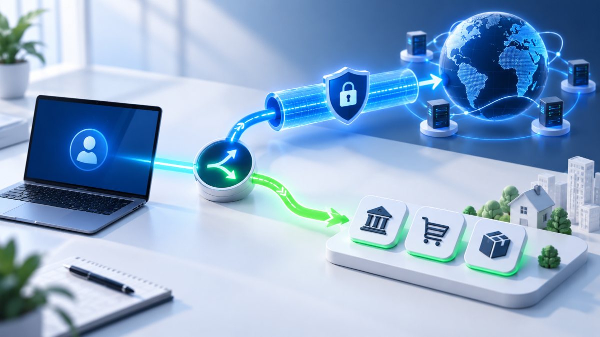 Схема работы VPN с белыми списками и раздельной маршрутизацией